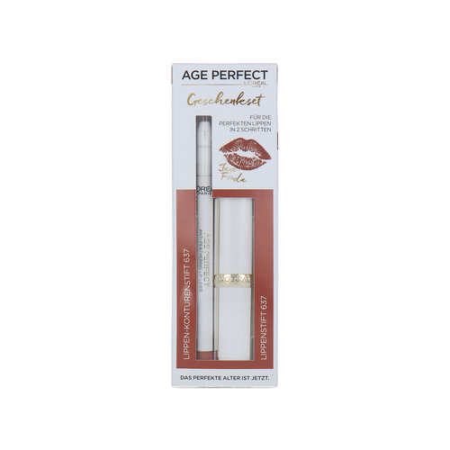 L'Oréal Age Perfect Lipstick + Lipliner Ensemble-Cadeau - 637 Bright Mokka