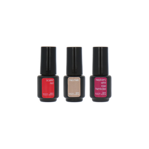 Sensationail Gel Color Set Nagellak - Scarlet Red-Macchiato-Raspberry Wine (zonder doosje)