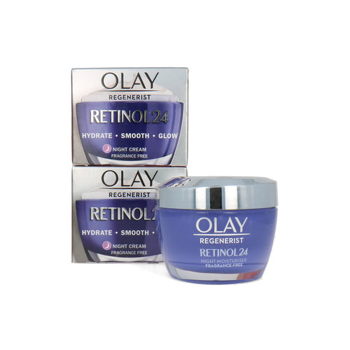 Olay Regenerist Retinol 24 - 2 x 50 ml Crème de nuit (Boîte légèrement endommagée)