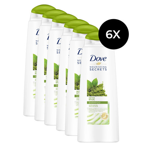 Dove Detox Ritual Shampoo - 6x 400 ml (voor vet haar)