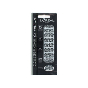 Color Riche Le Nail Art Nail Stickers - Black-White Blocks