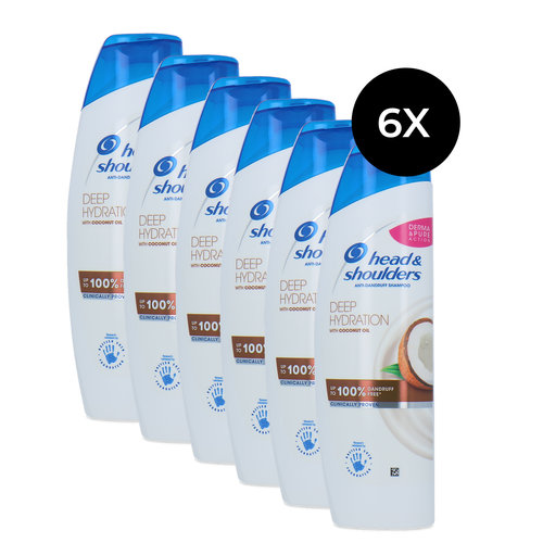 Head & Shoulders Deep Hydration Shampoo Coconut Oil - 6 x 250 ml
