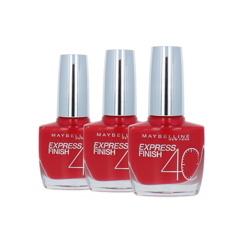 Maybelline Express Finish Nagellak - 505 Cherry (Set van 3)