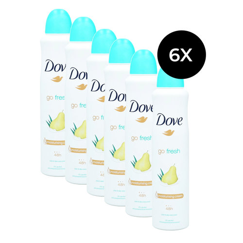 Dove Go Fresh Deodorant Spray Pear and Aloe Vera Scent - 6 x 250 ml
