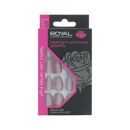 Royal 24 Stiletto Glue-On Nails - Starlight Shimmer