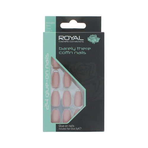 Royal 24 Coffin Glue-on Nails - Barely There