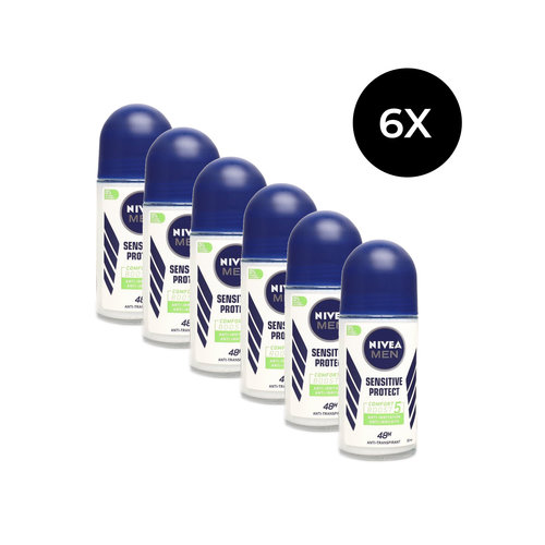 Nivea Men Sensitive Protect Roll-on Deodorant - 6 x 50 ml