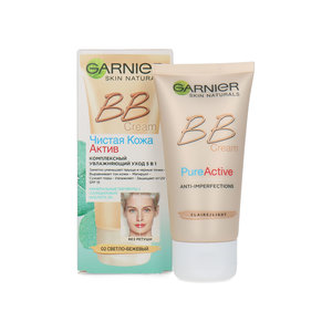 Garnier Skin Naturals Clear Skin Active BB Cream - 02 Light Beige - 50 ml (Russische verpakking)