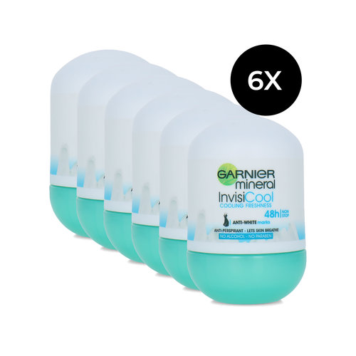 Garnier Mineral Invisi Cool Deo Roller - 6 x 50 ml (6 stuks)