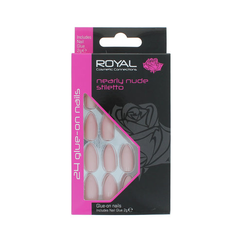 Royal 24 Stiletto Glue-On Nails - Nearly Nude