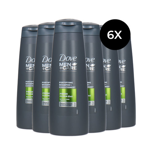 Dove Men Fresh Clean 2in1 Shampoo + Conditioner  - 6 x 250 ml