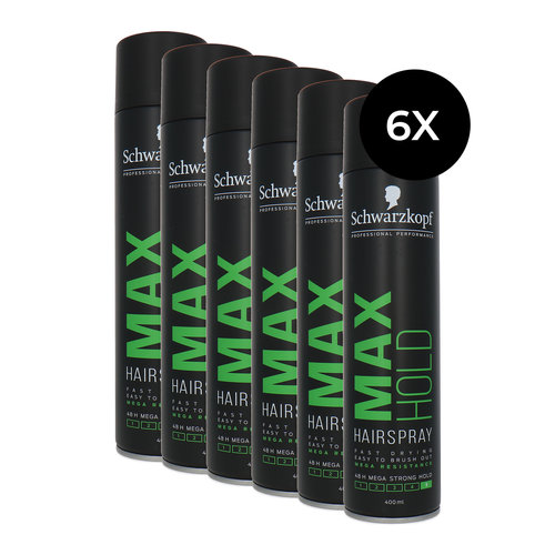 Schwarzkopf Professional Performance Max Hold Hairspray - 6 x 400 ml