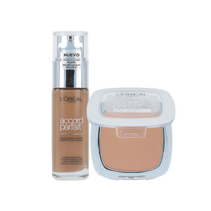 Accord Parfait Foundation & Powder - 7.D/7.W Golden Amber (Ensemble de 2)