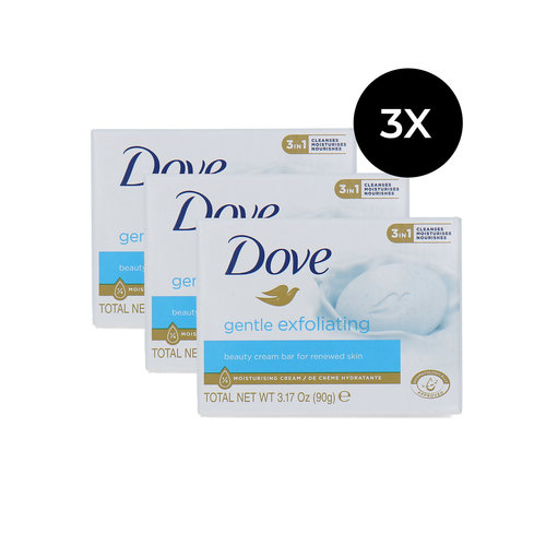 Dove Beauty Cream Bar Gentle Exfoliating - 90 gram (Ensemble de 3)
