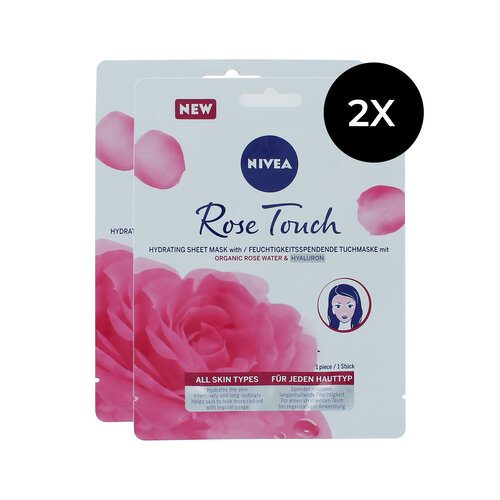 Nivea Rose Touch Hydrating Sheet Mask (2 stuks)