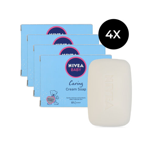 Nivea Baby Caring Cream Soap - 4 x 100 g