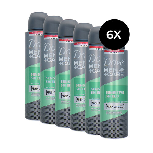 Dove Men + Care Sensitive Shield Deodorant Spray - 6 x 150 ml