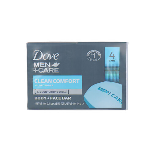 Dove Men + Care Clean Comfort Body + Face Bar - 4 x 100 g
