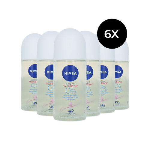 Nivea Fresh Flower Aluminium free Deo Roller - 6 x 50 ml