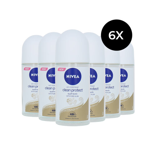 Nivea Clean Protect Deo Roller - 6 x 50 ml
