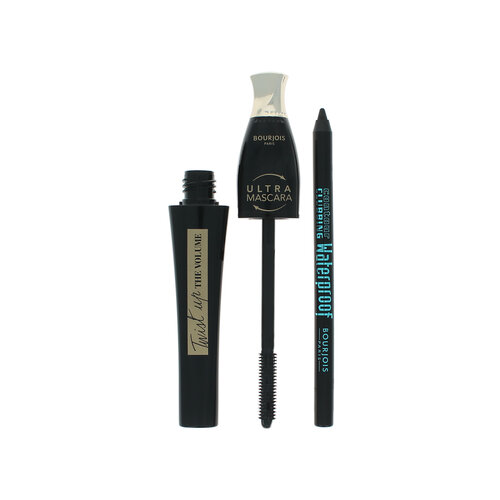 Bourjois Twist Up The Volume Mascara + Contour Clubbing Pencil - Ultra Black-Black Party