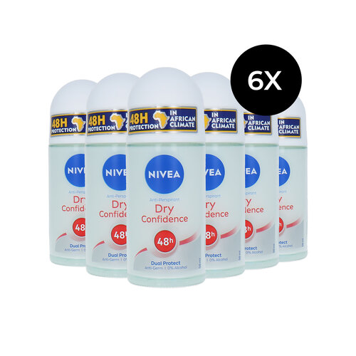 Nivea Dry Confidence Deo Roller - 6 x 50 ml