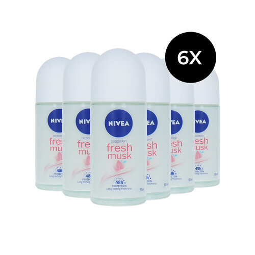 Nivea Fresh Musk Deo Roller - 6 x 50 ml