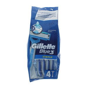 Men Blue 3 Easy Grip Disposable Razors (4 stuks)