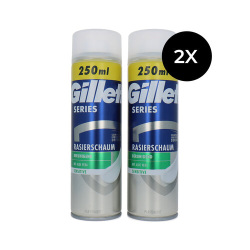 Gillette Men Series Sensitive Shaving Foam - 2 x 250 ml