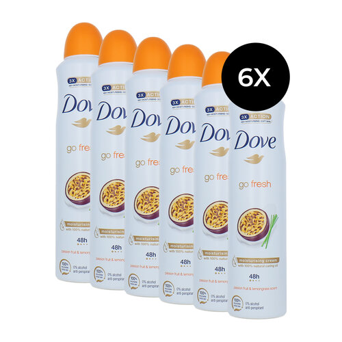 Dove Go Fresh Deodorant Spray Passion Fruit & Lemongrass - 6 x 250 ml