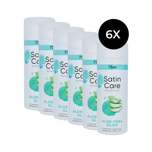 Gillette Satin Care Sensitive Shave Gel Aloe Vera - 6 x 75 ml