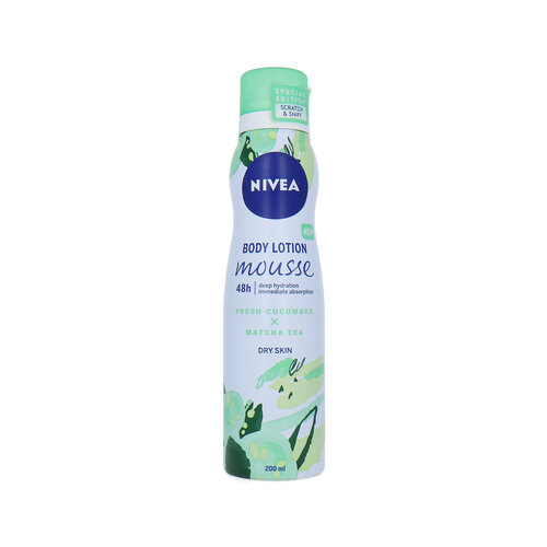 Nivea Body Lotion Mousse Dresh Cucumber & Matcha Tea - 200 ml (voor droge huid)