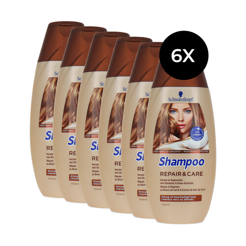 Schwarzkopf Repair & Care Shampoo - 6 x 250 ml