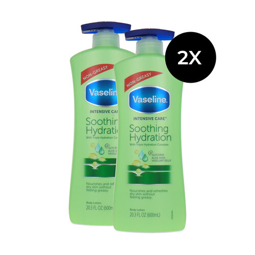 Vaseline Soothing Hydration With Pump Lotion pour le corps - 2 x 600 ml