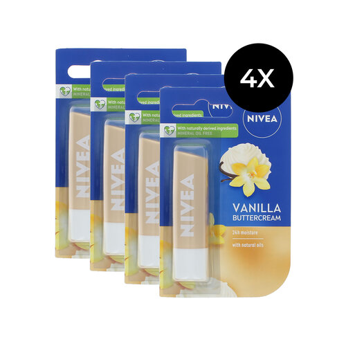 Nivea Vanilla Buttercream Lippenbalsem - 4 x 5,5 ml