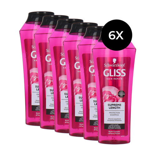 Schwarzkopf Gliss Kur Hair Repair Supreme Length Shampoo - 6 x 250 ml