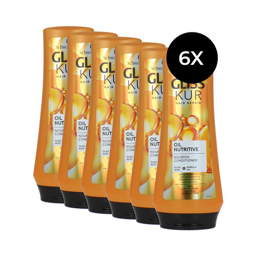 Schwarzkopf Gliss Kur Hair Repair Oil Nutritive Conditionneur - 6 x 200 ml