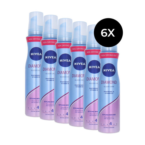 Nivea Diamond Gloss Care Styling Mousse - 6 x 150 ml