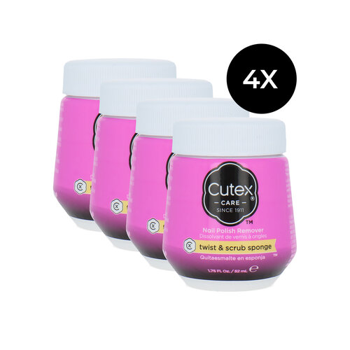 Cutex Twist & Scrub Sponge Dissolvant - 4 x 52 ml