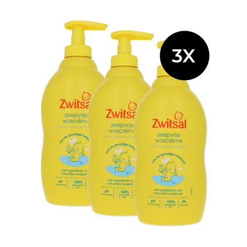 Zwitsal Zeepvrije Wascrème - 3 x Zeepvrije Wascrème - 3 x 400 ml