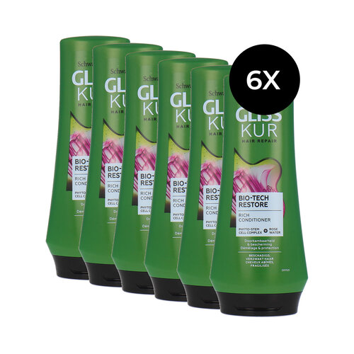 Schwarzkopf Gliss Kur Bio-Tech Restore Conditioner - 6 x 200 ml