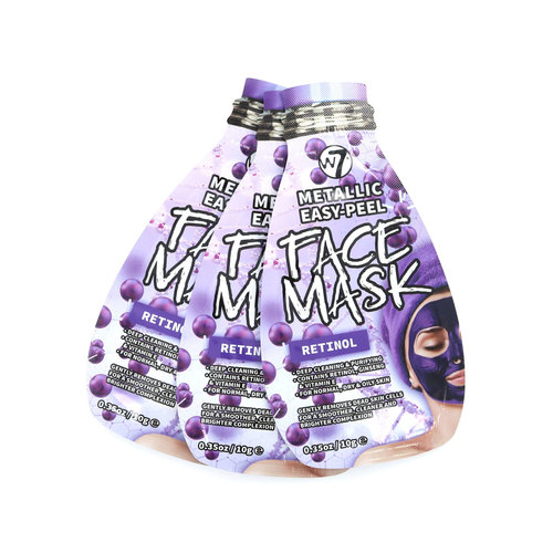 W7 Metallic Easy-Peel Face Maske - Retinol (3 Stück) W7 Metallic Easy-Peel Face Maske - Retinol (3 Stück)