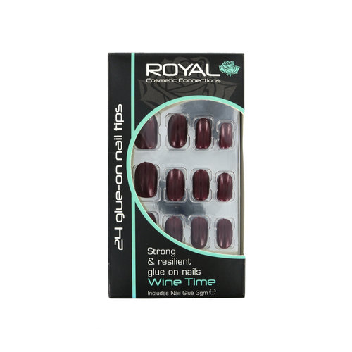 Royal 24 Glue-On Nail Tips - Wine Time (Mit Nagelkleber)