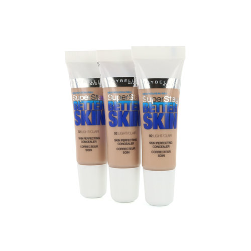 Maybelline SuperStay Better Skin Concealer - 02 Light (3 Stück)