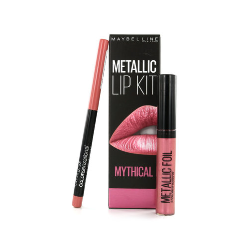 Maybelline Metallic Lipkit Mythical - Lip Foil 95 Luna & Lipliner 50 Dusty Rose