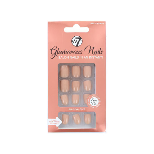 W7 Glamorous Nails - White Peach (Mit Nagelkleber)