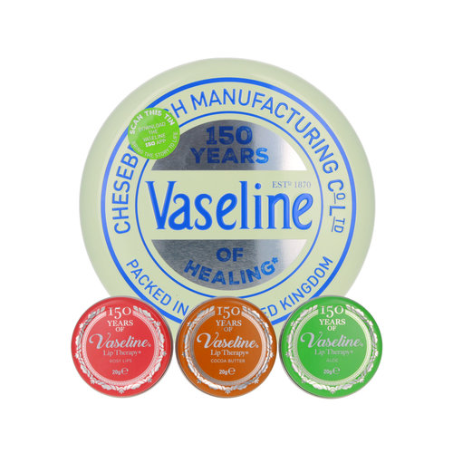 Vaseline Lip Therapy 150 Years Of Healing Geschenkset - Cacao Butter-Rosy Lips-Aloë