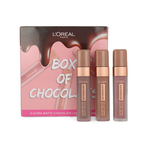 L'Oréal Box Of Chocolats Matte Chocolate Liquid Lipsticks Geschenkset