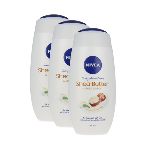Nivea Caring Shea Butter & Botanical Oil Shower Cream - 250 ml (3 Stück)
