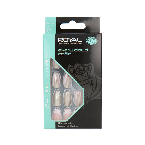 Royal 24 Coffin Glue-on Nails - Every Cloud
